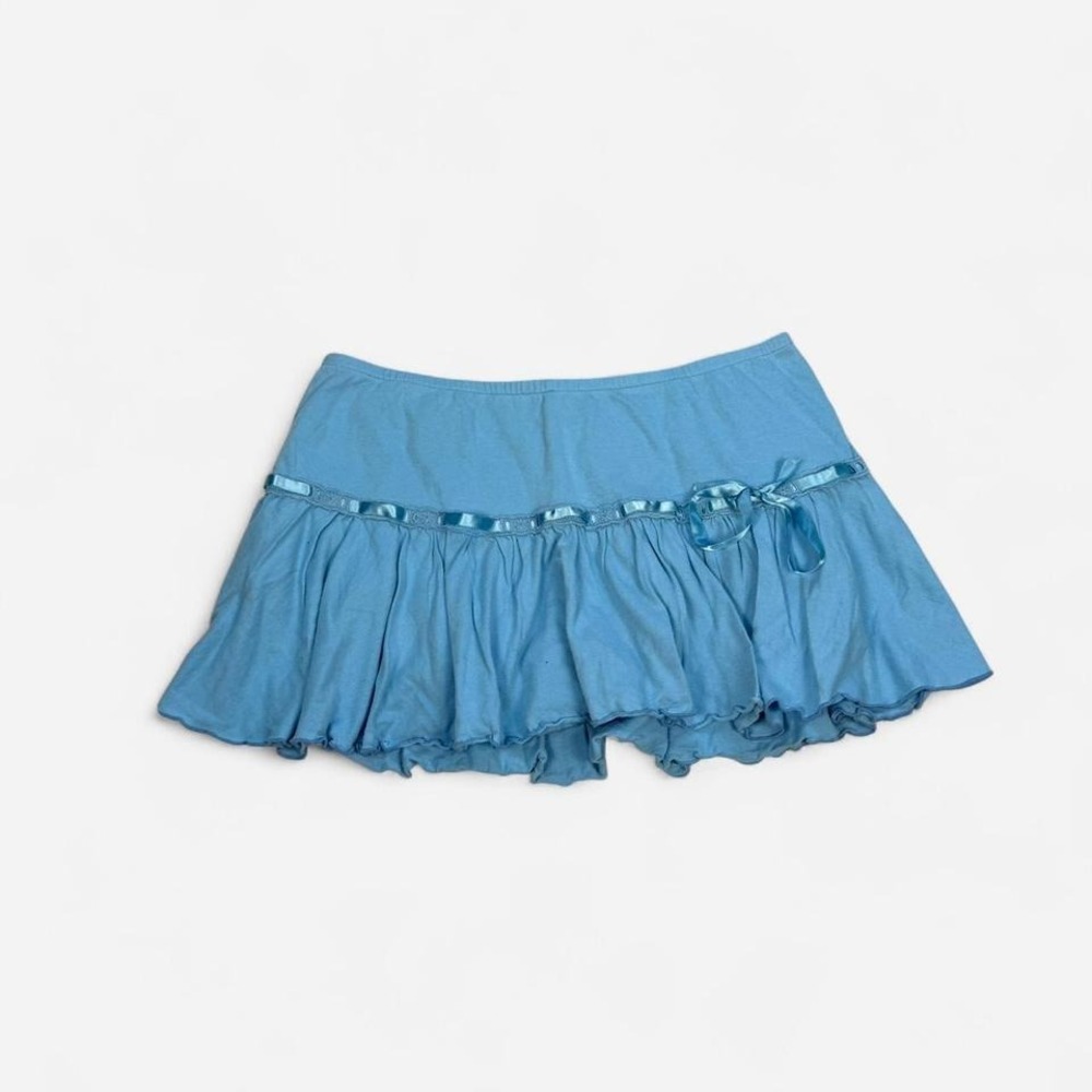 Vintage y2k Venus pleated mini cotton skirt with cute bow.